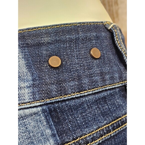 ALK Women's 2 Cabi Hi-Low Cropped Kick Back Low Rise Denim Blue Jean Ankle Pants - Picture 6 of 9